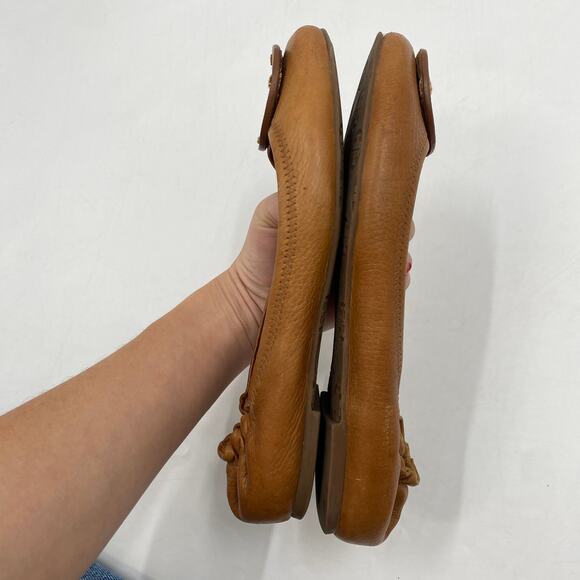Tory burch brown leather round toe ballet flats - Picture 5 of 8